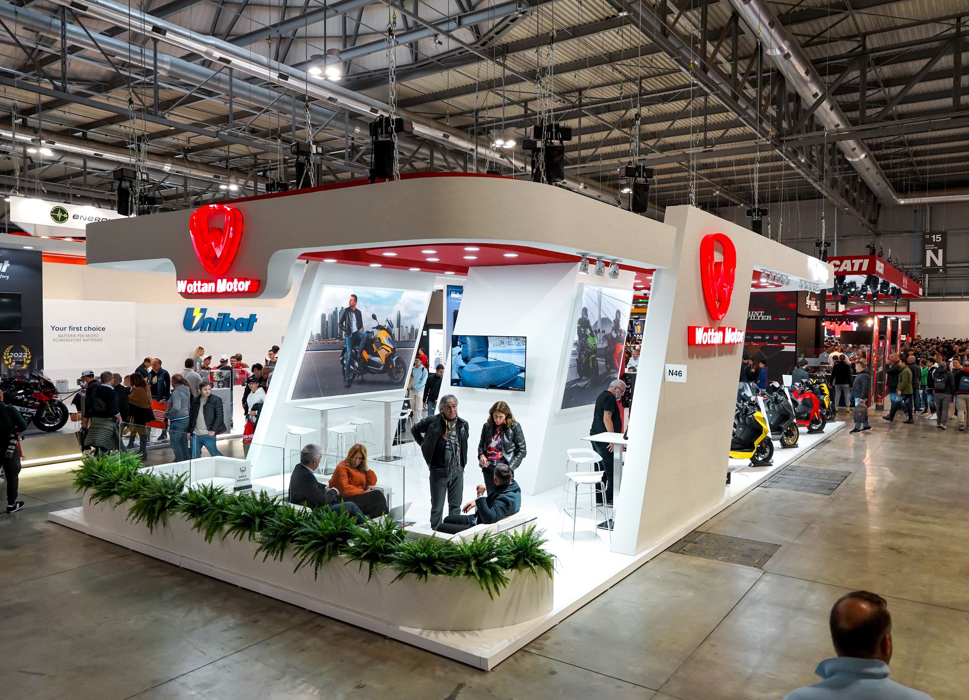 [EICMA 2022 - WOTTAN MOTOR] View of the back of the Wottan stand at EICMA 2022